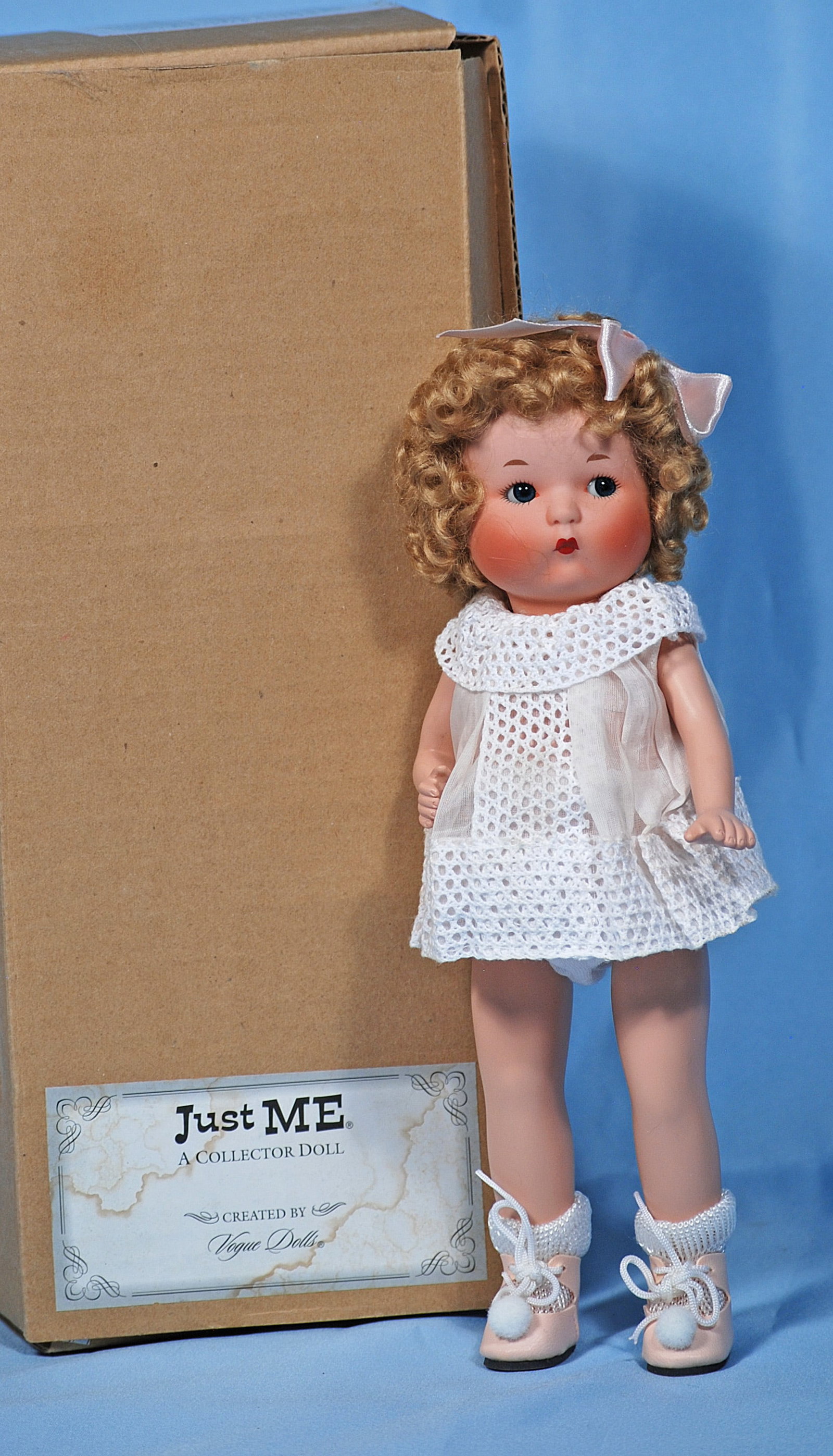 JUST ME COLLECTOR DOLL BY VOGUE DOLLS: 143.JUST ME COLLECTOR DOLL BY VOGUE DOLLS. 10”. 2002 collector doll for UFDC convention, mint-in-box. Estimate: $80/120
