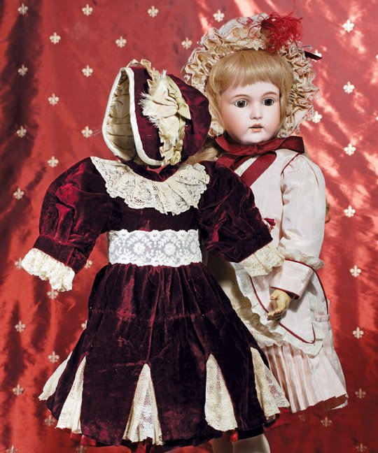 LARGE KESTNER MOLD 171 GERMAN BISQUE DOLL. Marks:: LARGE KESTNER MOLD 171 GERMAN BISQUE DOLL. Marks: Made in Germany 16 / 171. 31”. Bisque socket head, brown sleep eyes, painted lashes, eyeliner, feathered brows, pierced ears, open mouth, shaded and
