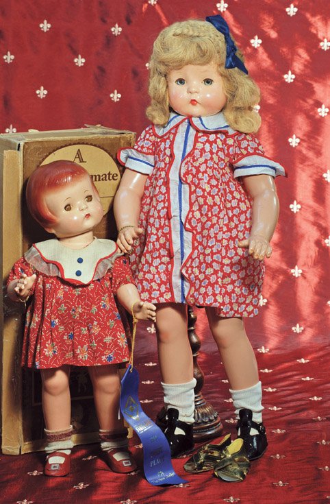 COMPOSITION CHILD DOLL “PATSY ANN” BY EFFANBEE. M: COMPOSITION CHILD DOLL “PATSY ANN” BY EFFANBEE. Marks: Effanbee, Patsy Ann. 19”. Composition socket head on five-piece jointed composition body, blue sleep eyes, painted and applied lashes, clos