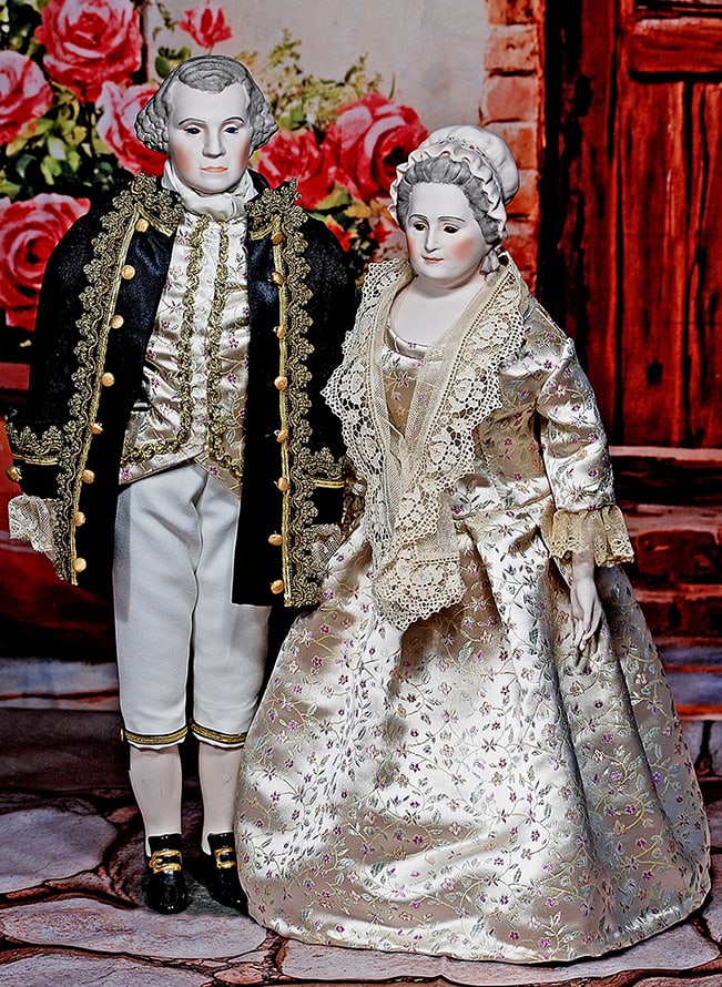 PORTRAIT DOLLS OF GEORGE AND MARTHA WASHINGTON BY EMMA CLEAR (1 of 1)
