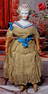 GORGEOUS, ALL-ORIGINAL GERMAN BISQUE LADY WITH ELABORATE DRESDEN HAIR ORNAMENTS BY C