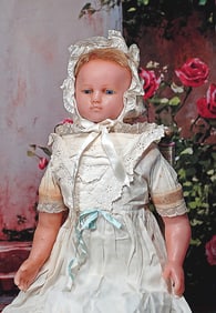 ENGLISH POURED WAX DOLL ATTRIBUTED TO MONTANARI