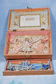 GERMAN ALL-BISQUE DOLL IN PRESENTATION BOX WITH TROUSSEAU (1 of 2)
