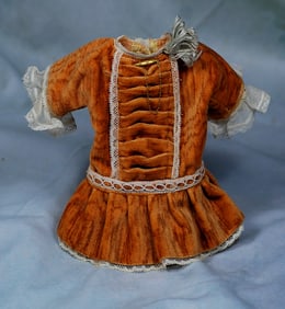 CORAL VELVET DOLL DRESS