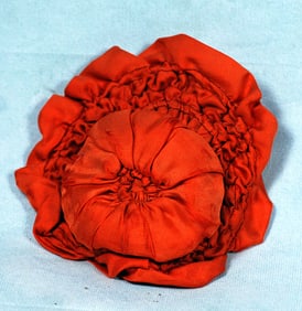 RED SILK DOLL BONNET