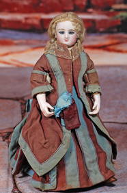 FRENCH BISQUE SMILING POUPEE, SIZE A, BY LEON CASIMIR BRU (1 of 2)