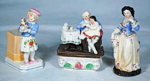 A TRIO OF GERMAN PORCELAIN NOVELTIES
