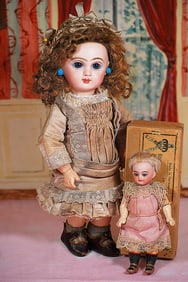 MINIATURE GERMAN BISQUE DOLL IN ORIGINAL BOX