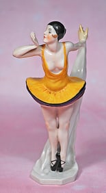 GERMAN PORCELAIN FLAPPER AS BALLERINA