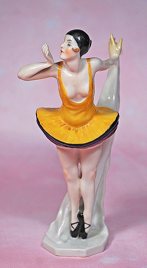 GERMAN PORCELAIN FLAPPER AS BALLERINA (1 of 1)