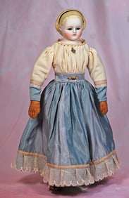 GERMAN BISQUE LADY WITH GLASS EYES AND ALICE HAIR STYLE