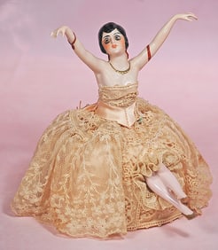 GERMAN PORCELAIN FLAPPER HALF AS PINCUSHION
