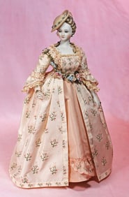 BISQUE PORTRAIT DOLL WITH SCULPTED BONNET BY ARTIST BEVERLY WALTER
