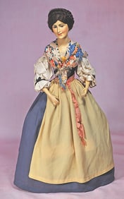 GERMAN COMPOSITE HALF DOLL AS TEA COZY BY LILLI BAITZ