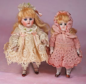 TWO GERMAN ALL-BISQUE DOLLS BY KESTNER