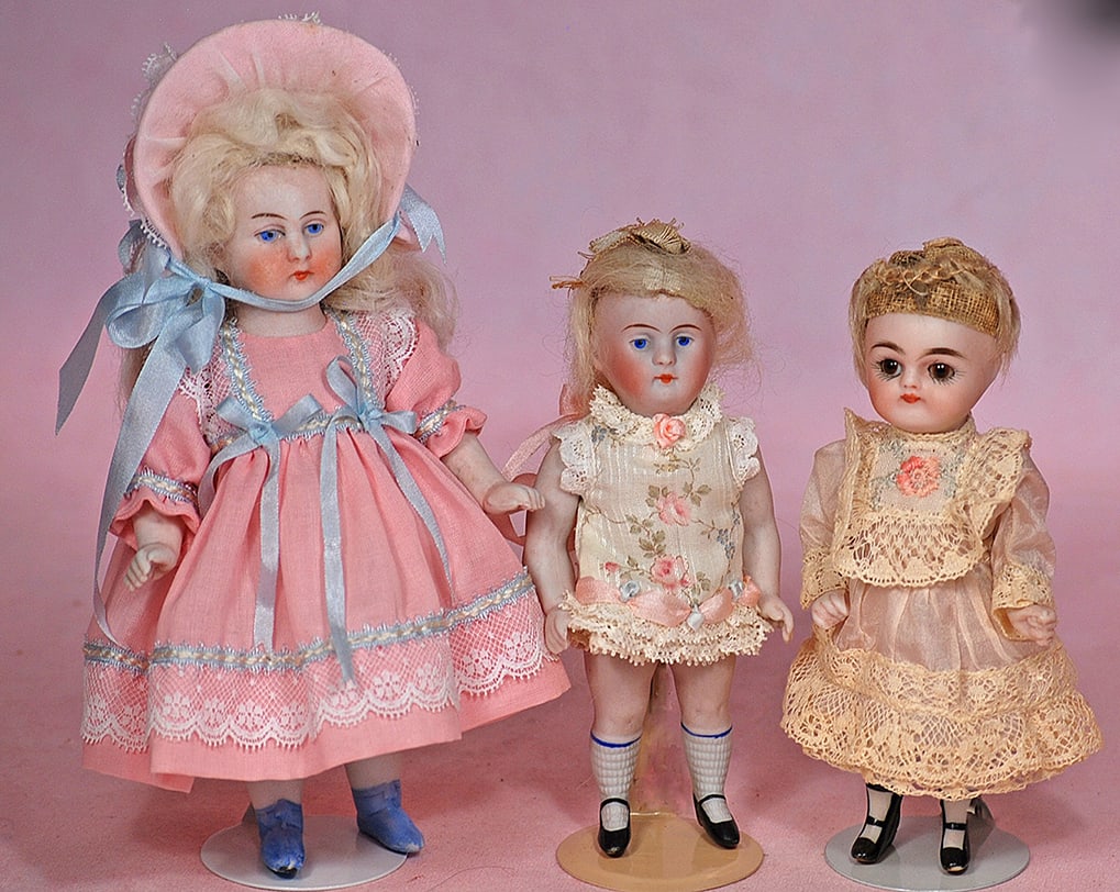 THREE GERMAN ALL-BISQUE DOLLS (1 of 1)