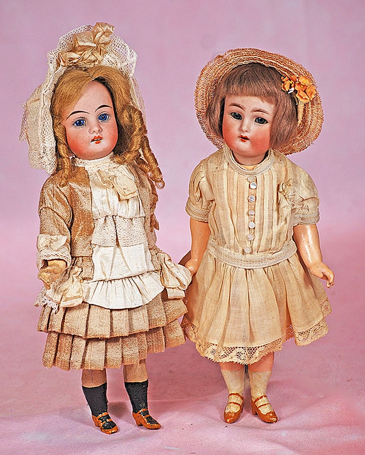 TWO PETITE GERMAN BISQUE DOLLS (1 of 1)