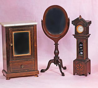 THREE PIECES OF WOODEN DOLL FURNITURE
