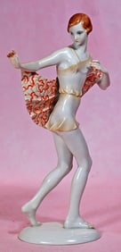 ART DECO PORCELAIN FIGURINE OF DANCING LADY BY ROSENTHAL