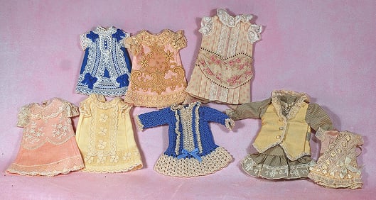 EIGHT DRESSES FOR TINY DOLLS AND MIGNONETTES