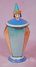 ART DECO FIGURAL PORCELAIN DRESSER JAR BY NORITAKE