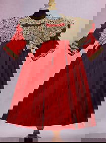 RED WOOL DOLL DRESS