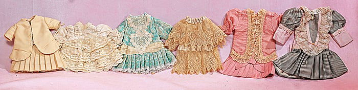 SIX DRESSES FOR SMALL DOLLS