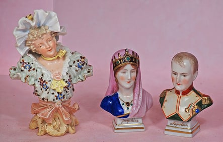 THREE GERMAN PORCELAIN BUSTS