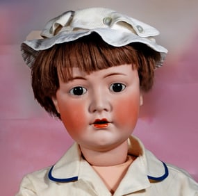 LARGE GERMAN BISQUE DOLL BY DRESSEL.