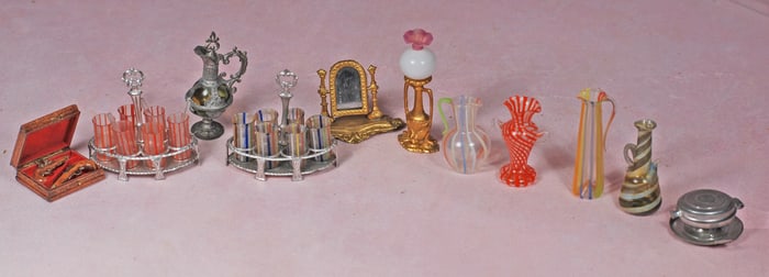 ASSORTMENT OF ANTIQUE MINIATURE ITEMS.  I