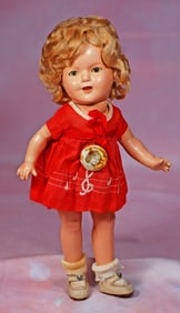 COMPOSITION, ALL-ORIGINAL SHIRLEY TEMPLE DOLL.