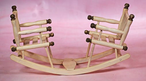 WOODEN DOUBLE ROCKING CHAIR