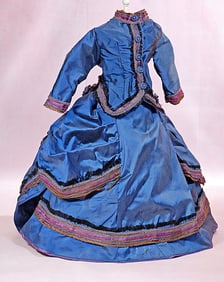 BLUE SILK FASHION GOWN.