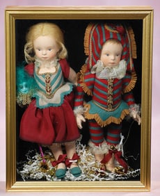 R. JOHN WRIGHT FELT CANDY CONTAINERS =“MUSETTE AND MONTAGUE