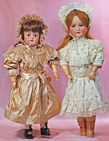 TWO GERMAN BISQUE DOLLS
