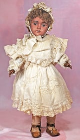 GERMAN BROWN BISQUE CHILD BY HANDWERCK