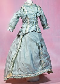 BLUE SILK FASHION GOWN.