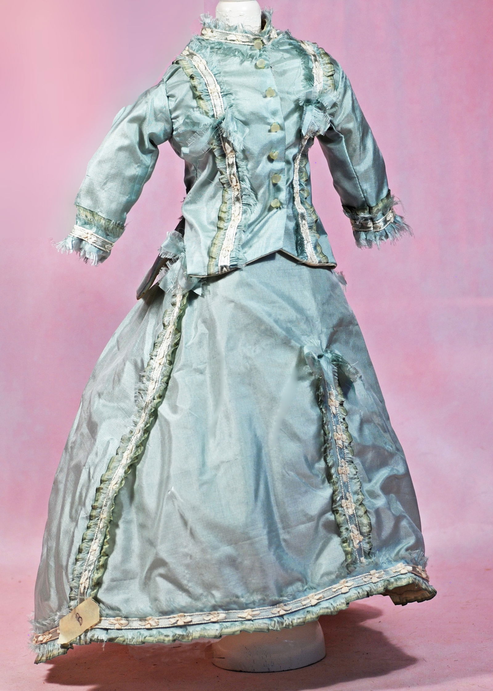 BLUE SILK FASHION GOWN. (1 of 2)