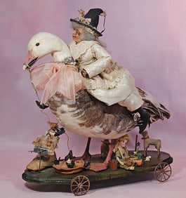 MOTHER GOOSE, NURSERY RHYME WHEELED TOY.