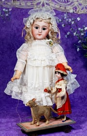 GERMAN BISQUE PULL TOY.