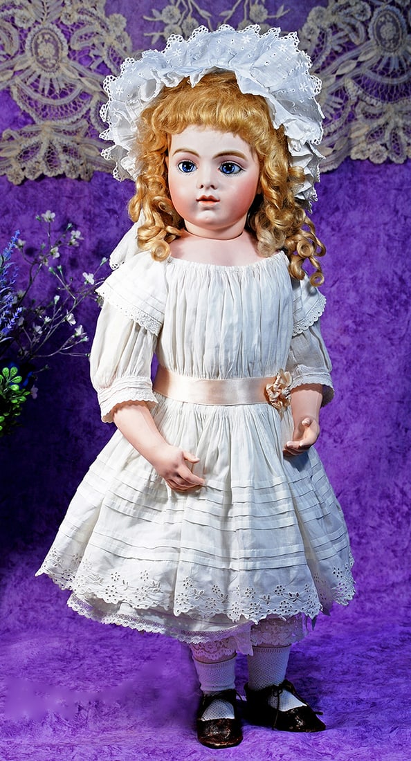 SPLENDID BLUE-EYED FRENCH BISQUE BRU JNE BEBE SIZE 10 BY LEON CASIMIR BRU. (1 of 2)