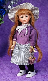 GERMAN BISQUE, GLASS-EYED, LAUGHING CHILD BY GEBRUDER HEUBACH.