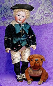 LARGE GERMAN BISQUE CHARACTER, 169, WITH TODDLER BODY BY KLEY AND HAHN.