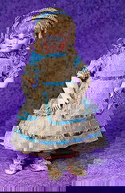 GORGEOUS EARLY FRENCH BISQUE PORTRAIT BEBE BY JUMEAU IN WONDERFUL COSTUME. (1 of 2)