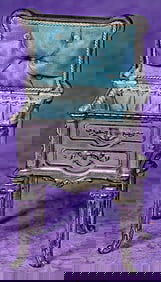 FRENCH STERLING SILVER TRINKET BOX WITH SILK LINING.