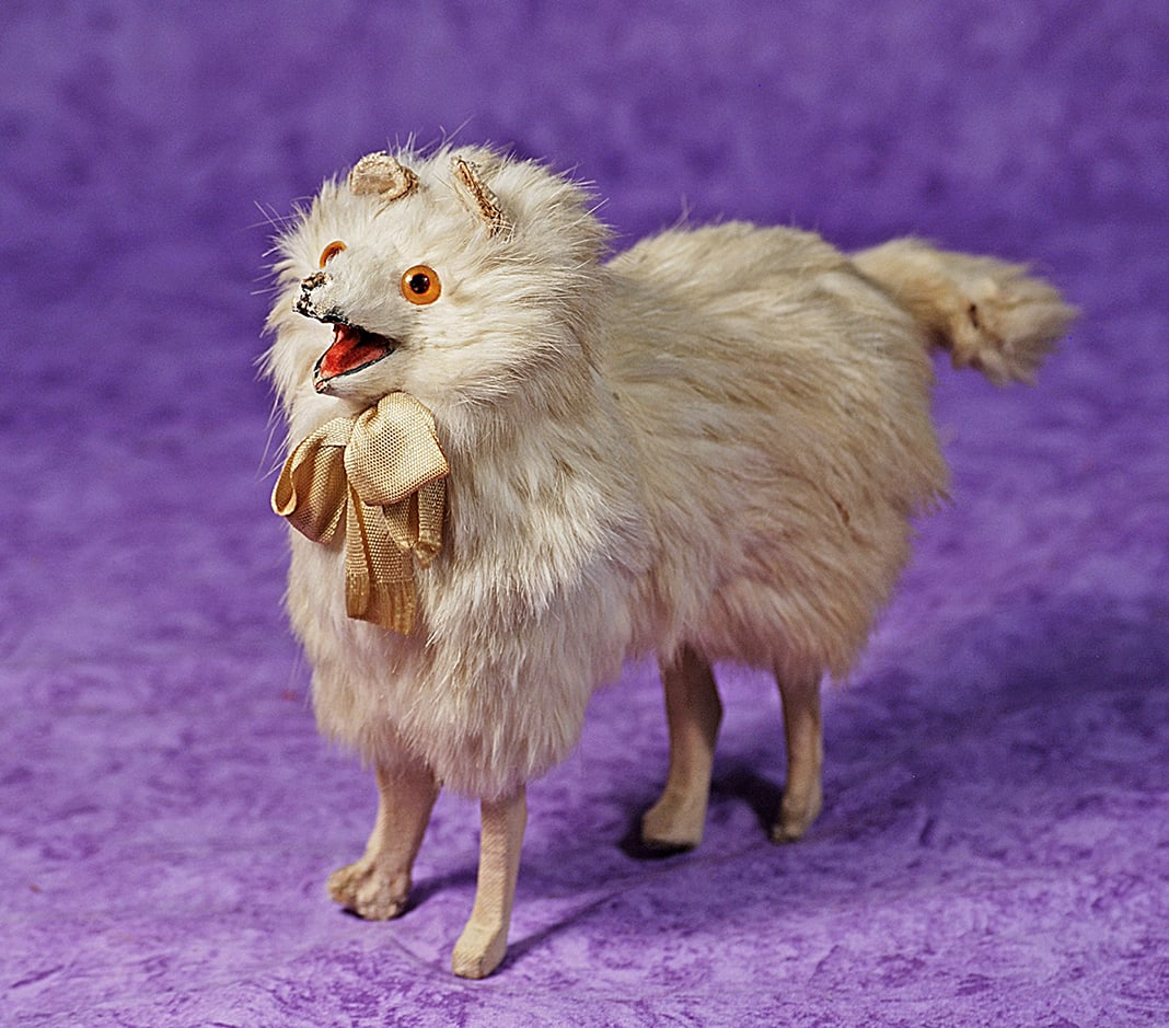 FRENCH PAPER MACHE SALON DOG. 6 ½” H. (1 of 1)