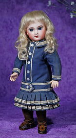 BEAUTIFUL JUMEAU FRENCH BISQUE BEBE IN EARLY COSTUME.