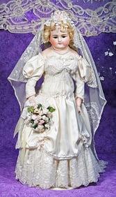 GERMAN BISQUE CLOSED-MOUTH DOLL AS BRIDE BY ALT, BECK AND GOTTSCHLACK.