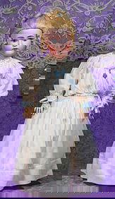 LOVELY LARGE GERMAN BISQUE DOLL BY KAMMER AND REINHARDT.