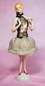 GERMAN PORCELAIN HALF DOLL FLAPPER